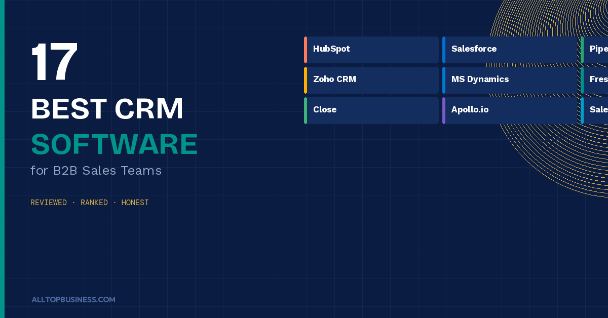 17 Best CRM Software for B2B Sales Teams